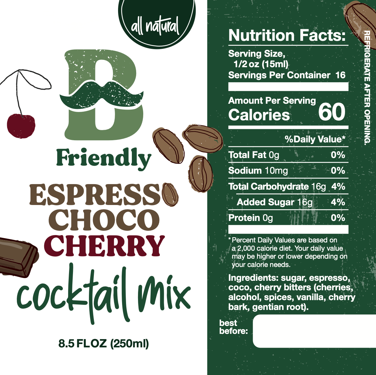 Espresso Choco Cherry Old Fashioned Mix- 250 ml Bottle